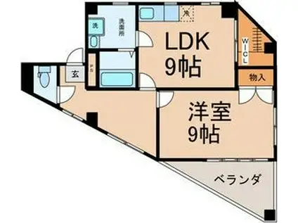 第68プロスパービル(1SLDK/3階)の間取り写真