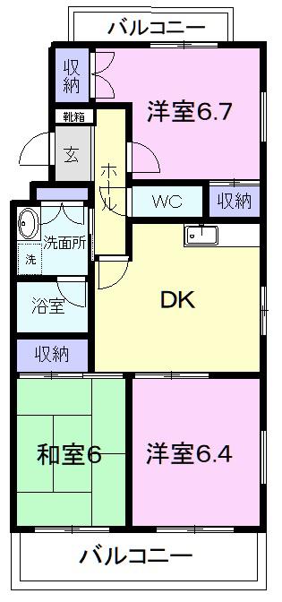 ユートピア21(3DK/2階)の間取り写真
