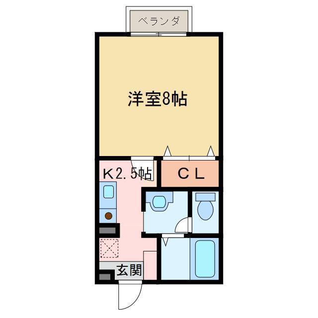 コーポラスダイクヤ(1K/1階)の間取り写真