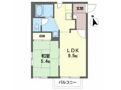 リオ・セレッソB(1LDK/2階)の間取り写真