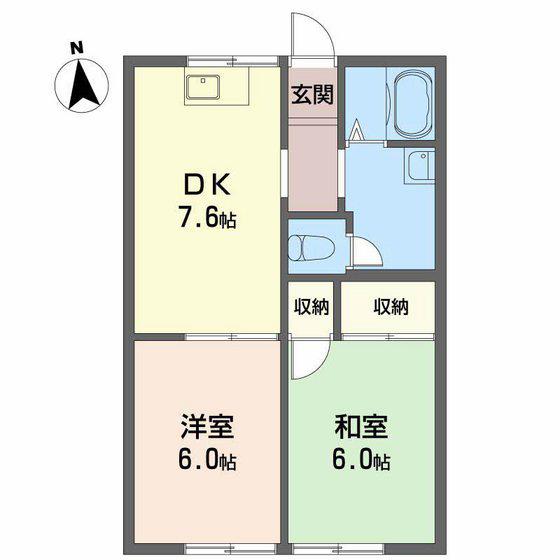 リバーサイド阿品(2DK/1階)の間取り写真