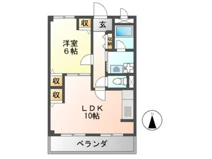 サンパティーク(1LDK/1階)の間取り写真