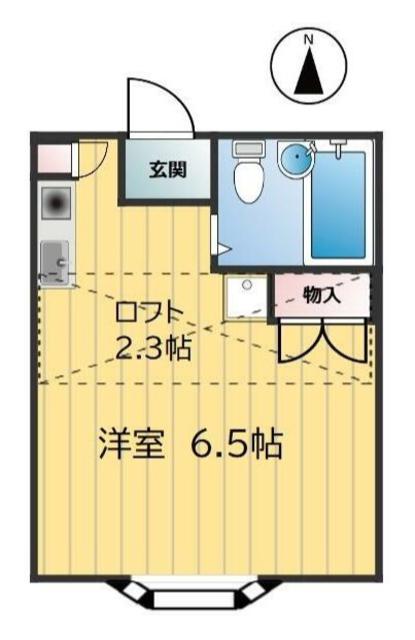 京王相模原線 南大沢駅 徒歩15分 2階建 築35年(ワンルーム/1階)の間取り写真