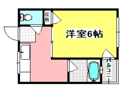 清風マンション(1K/5階)の間取り写真