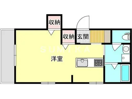 GARDEN・HOUSE奥田(1K/2階)の間取り写真