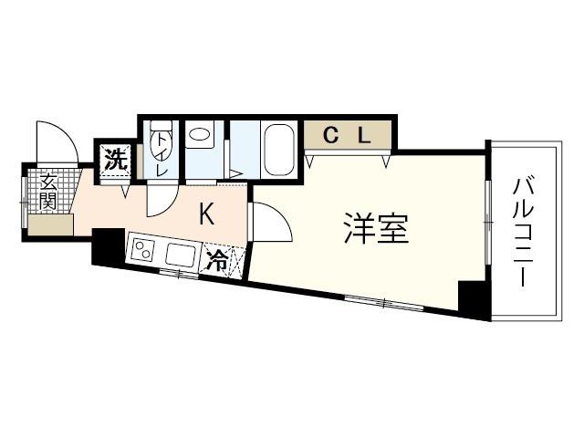 クレスト池之子(1K/6階)の間取り写真