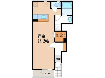 カトゥーンパレス(ワンルーム/1階)の間取り写真