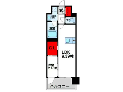 プレジデンス ざ 三萩野(1LDK/13階)の間取り写真