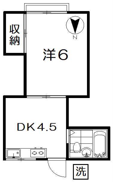 本間コーポ(1DK/1階)の間取り写真