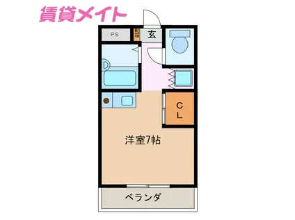 ラフレシール山城(ワンルーム/4階)の間取り写真