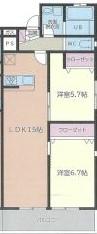 BLOMLJUD(2LDK/2階)の間取り写真