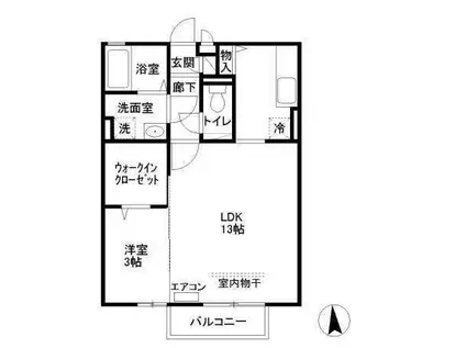アネーロ マリ(1LDK/2階)の間取り写真