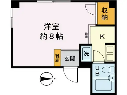 ウィングハイム(1K/2階)の間取り写真