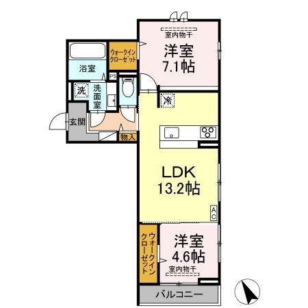 メゾン・ロワール(2LDK/3階)の間取り写真