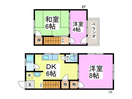 日之出K様(3DK/1階)の間取り写真