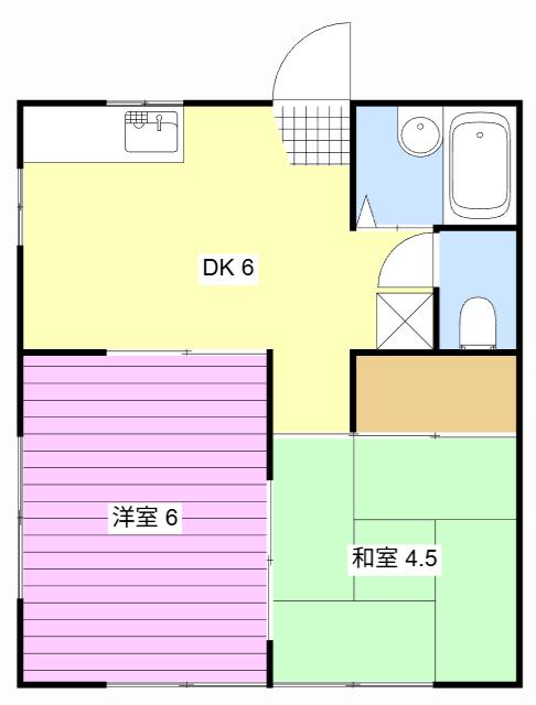 二葉荘(2DK/1階)の間取り写真