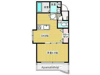 近鉄湯の山線 菰野駅 徒歩13分 2階建 築23年(1DK/2階)の間取り写真