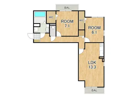 ルミエールMK(2LDK/1階)の間取り写真