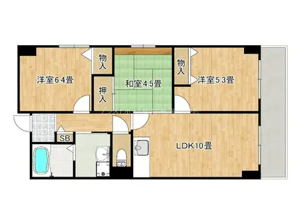 クリーンハイツ・助松(3LDK/3階)の間取り写真