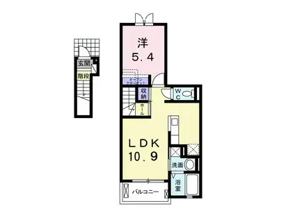 メゾンイーストセブン(1LDK/2階)の間取り写真