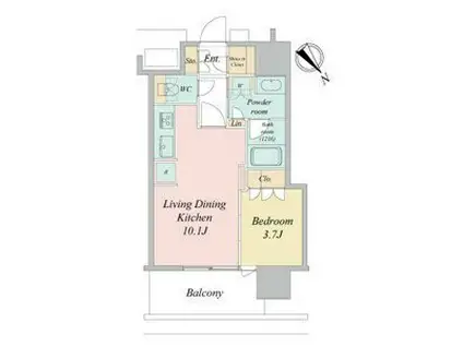 NAGOYA THE TOWER(1LDK/3階)の間取り写真