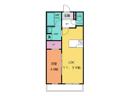 中原マンションII(1LDK/4階)の間取り写真