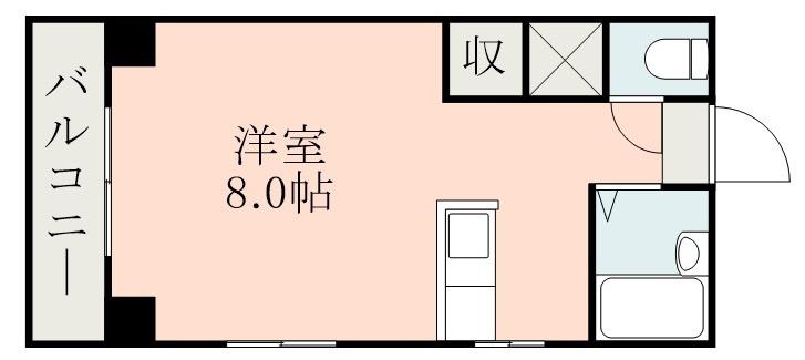 オークビラ上之園(ワンルーム/4階)の間取り写真