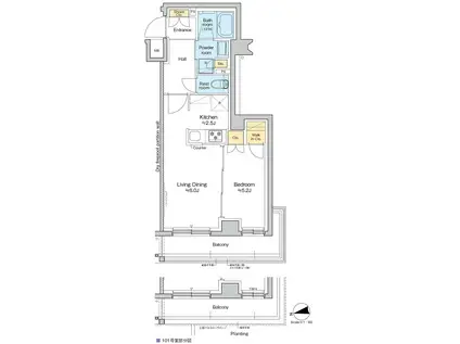 RESIDENCE KOENJI(1LDK/1階)の間取り写真