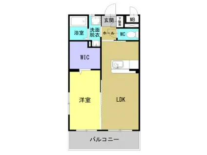 日向・原町4丁目Yマンション(1LDK/3階)の間取り写真