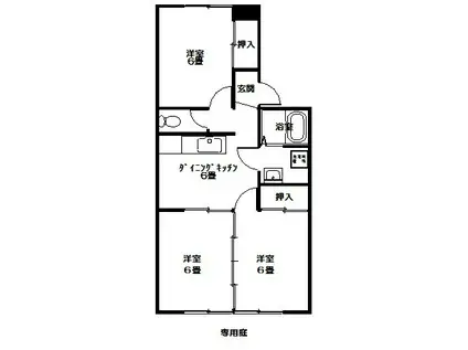 コーポエジリ(3DK/1階)の間取り写真