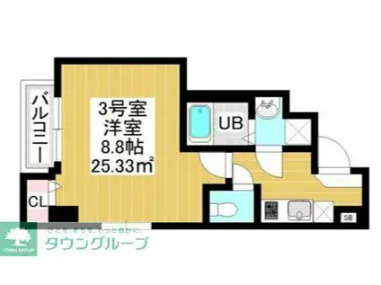 プレゾン ア トワ V(1K/2階)の間取り写真