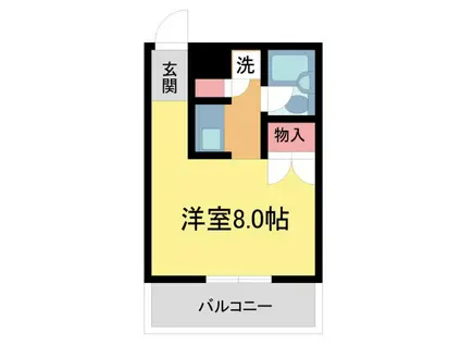 ハイツ天神(1K/1階)の間取り写真