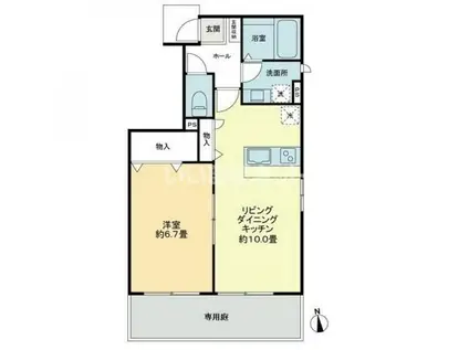 TMCマビック(1LDK/1階)の間取り写真