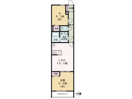 エクセラン舎人II(1SLDK/3階)の間取り写真