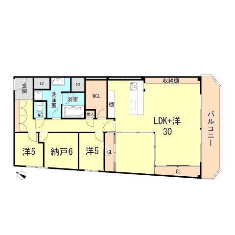 カサ・フェニックス北野(2SLDK/2階)の間取り写真
