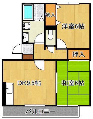 メルべーユ前田II(2DK/3階)の間取り写真