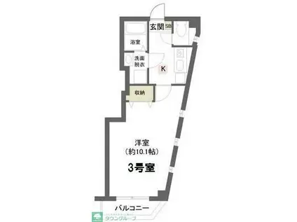 LEHUA船橋(1K/2階)の間取り写真