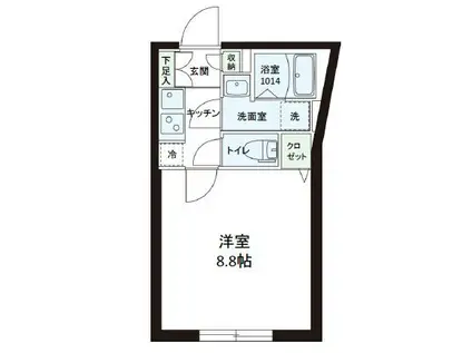 プロスタイルウェルス墨田(1K/3階)の間取り写真