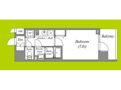 CION OSAKA イースト GATE(1K/8階)の間取り写真