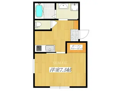 CASA TEO(1K/1階)の間取り写真