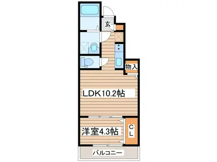 アムールアピス(1LDK/1階)の間取り写真