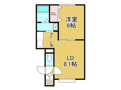 エテルノ(1LDK/2階)の間取り写真