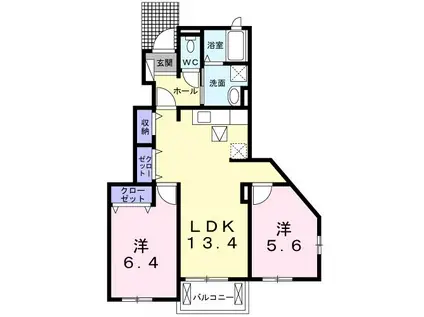 アロッジオ(2LDK/1階)の間取り写真