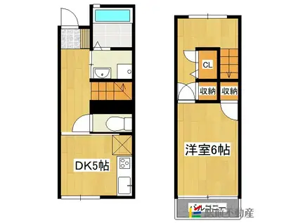 CASA KANRO(1DK/2階)の間取り写真