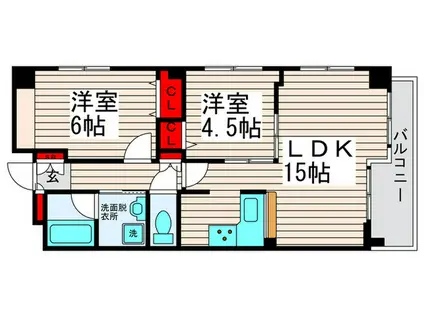 ラミュール西新井(2LDK/1階)の間取り写真