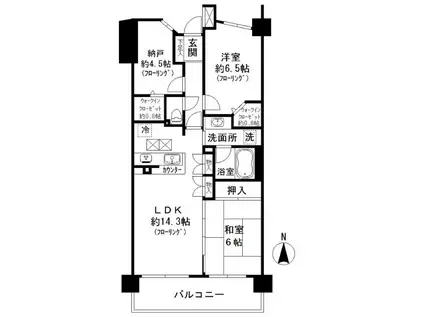 レーベンハイム草加ステーションビュー(2SLDK/1階)の間取り写真