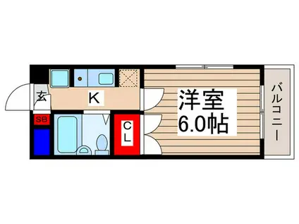 ウエストビル(1K/3階)の間取り写真