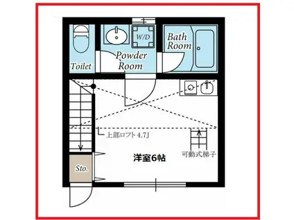 コーポウシオ(ワンルーム/2階)の間取り写真
