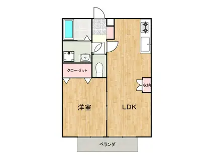 パンプキン(1LDK/2階)の間取り写真
