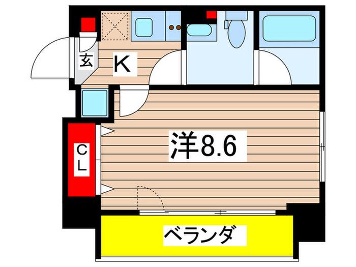 コンフォリア・リヴ森下MUTIO(1K/9階)の間取り写真